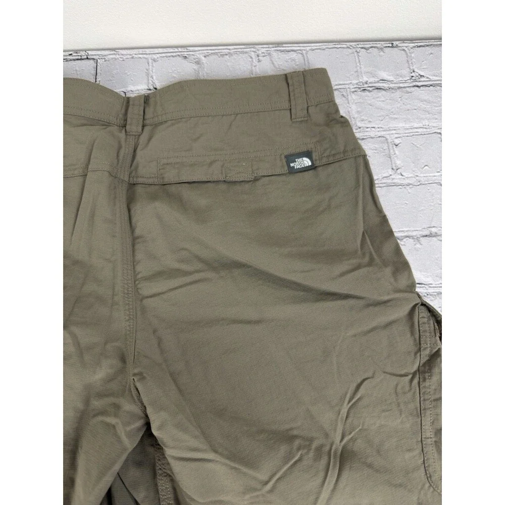 The North Face 100%Nylon Trail, Hiking Cargo Shorts Mens 34 Dark Green